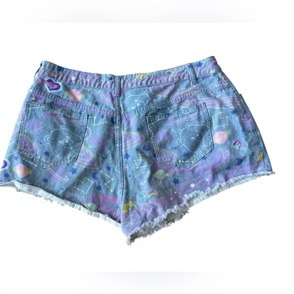 CARE BEARS Graffiti Denim Shorts
